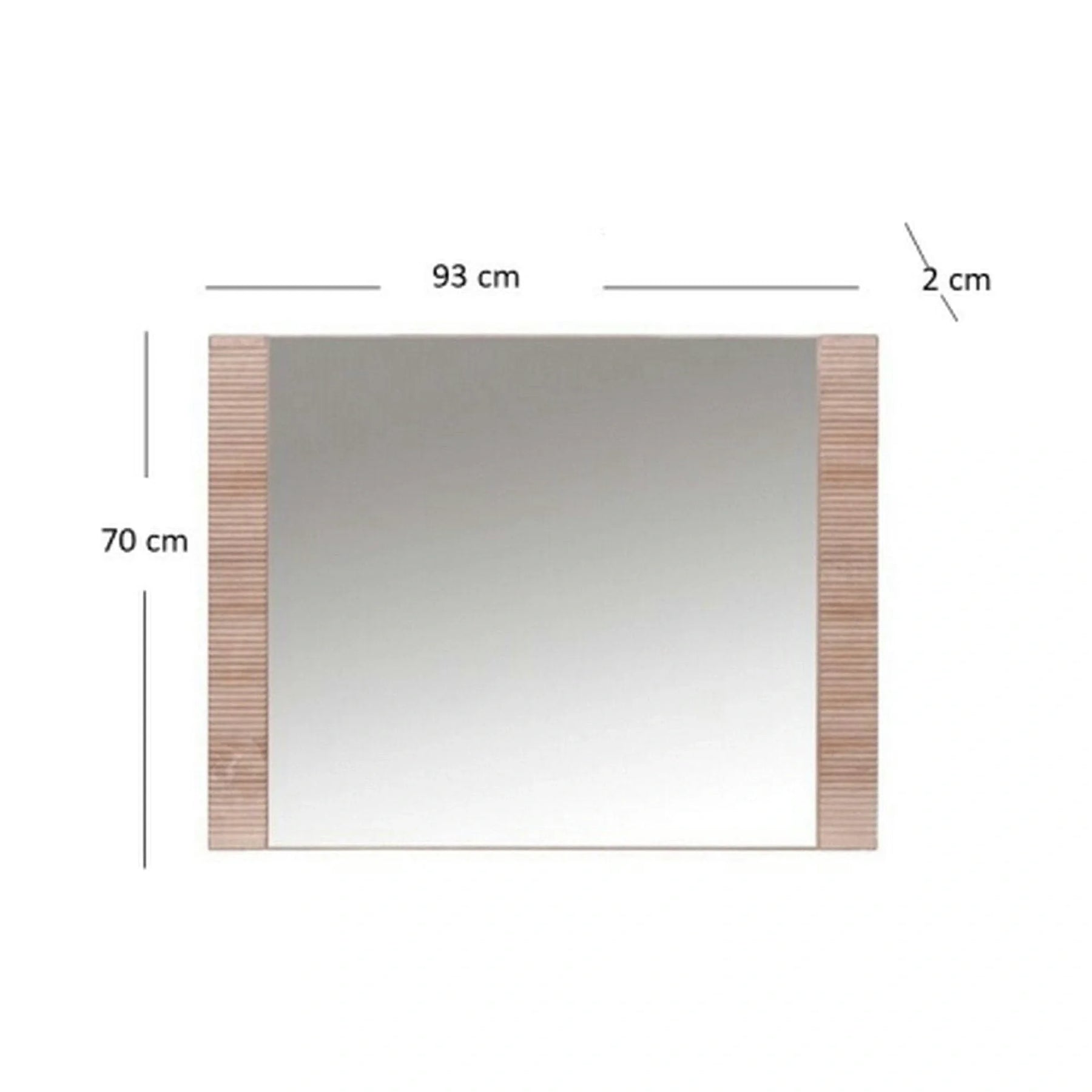 Oglinda GRESS, PAL laminat/margine PVC, stejar sonoma, 93×2×70 cm