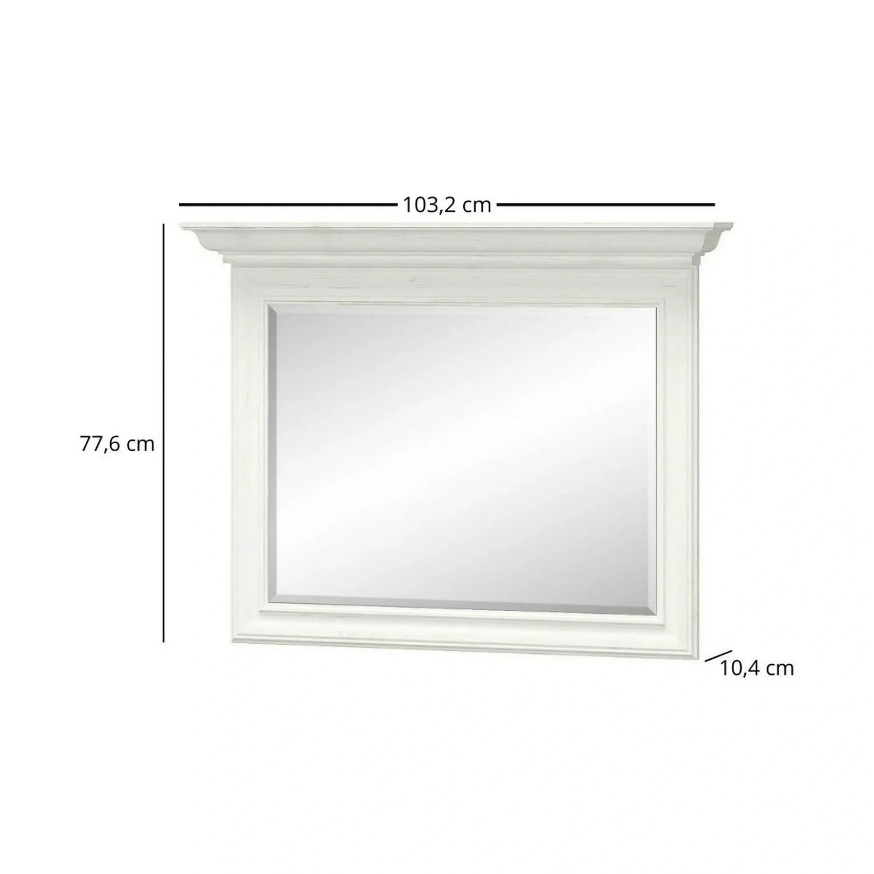 Oglinda pentru perete IRYS, pin alb anderson, PAL laminat, 103x10x78 cm