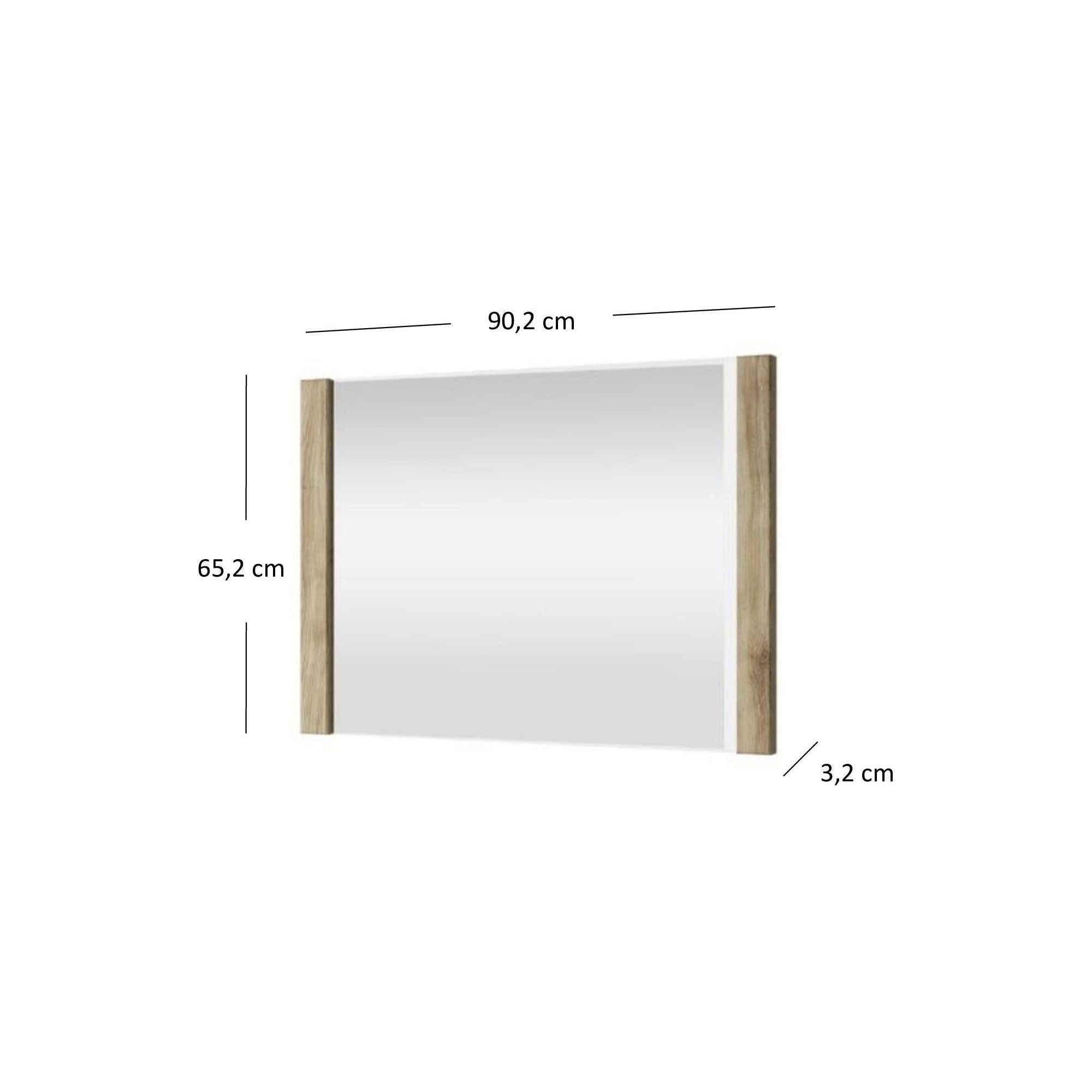 Oglinda DOORSET 90, stejar navarra, PAL laminat, 90x65 cm