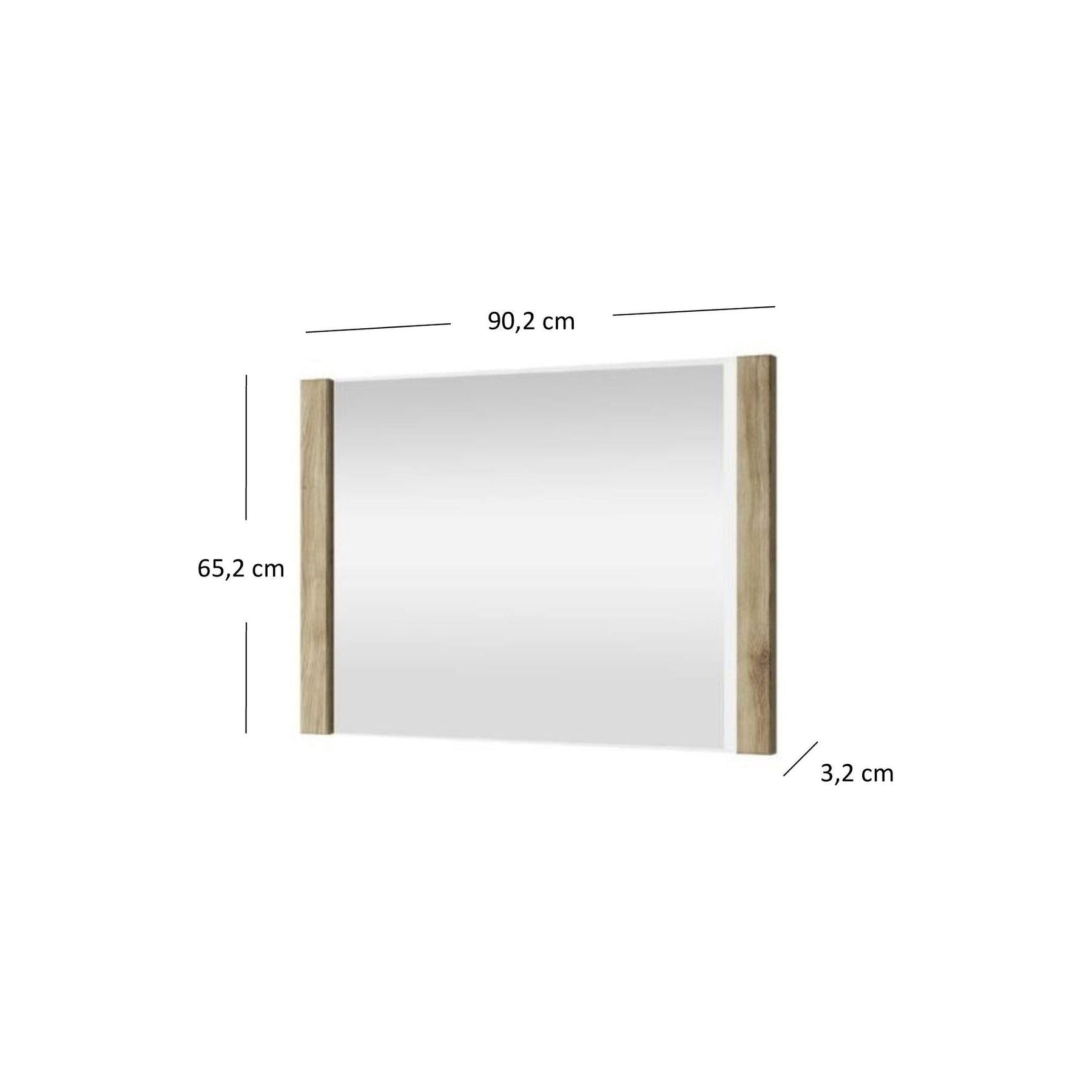 Oglinda DOORSET 90, stejar navarra, PAL laminat, 90x65 cm