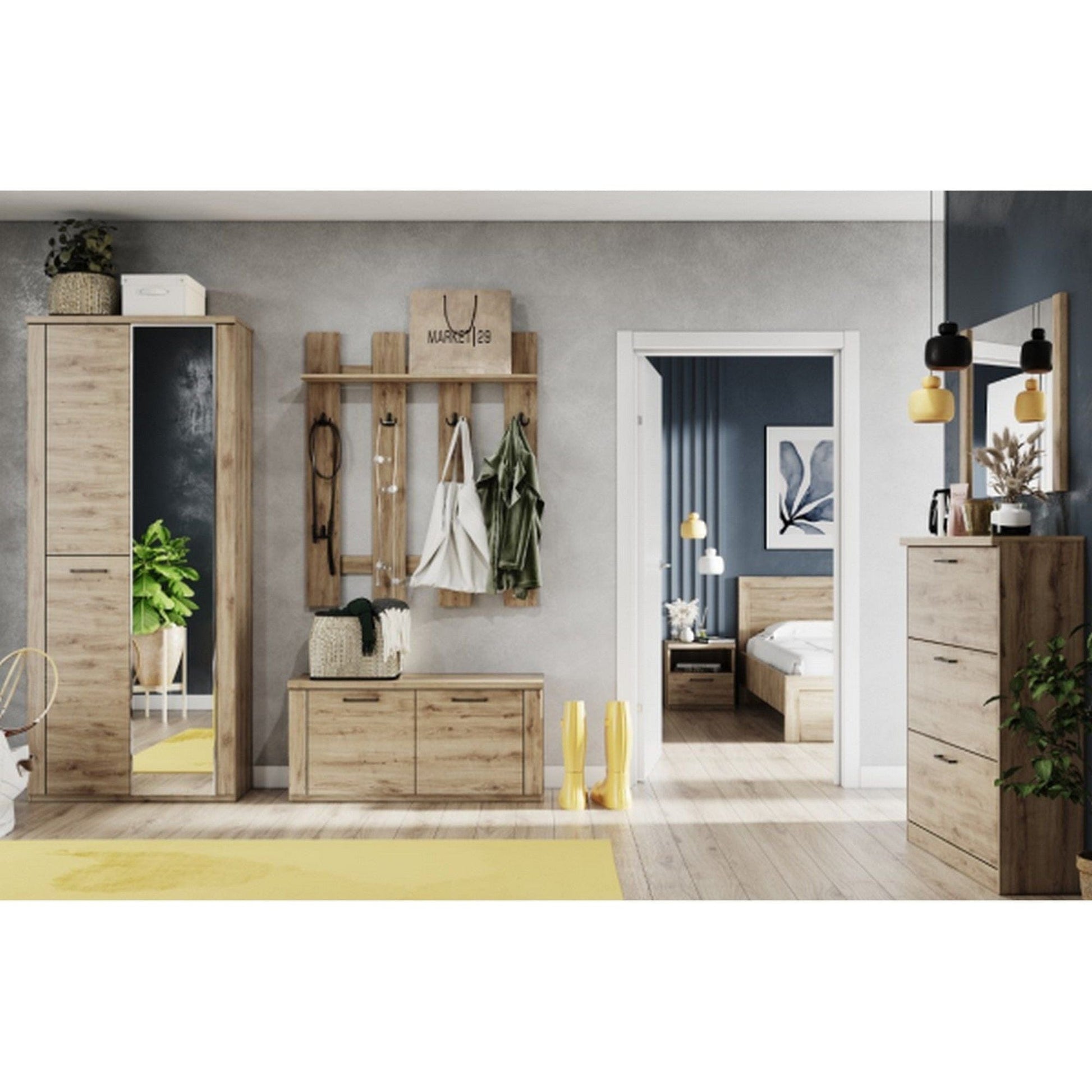 Oglinda DOORSET 60, stejar navarra, PAL laminat, 58x3x75 cm