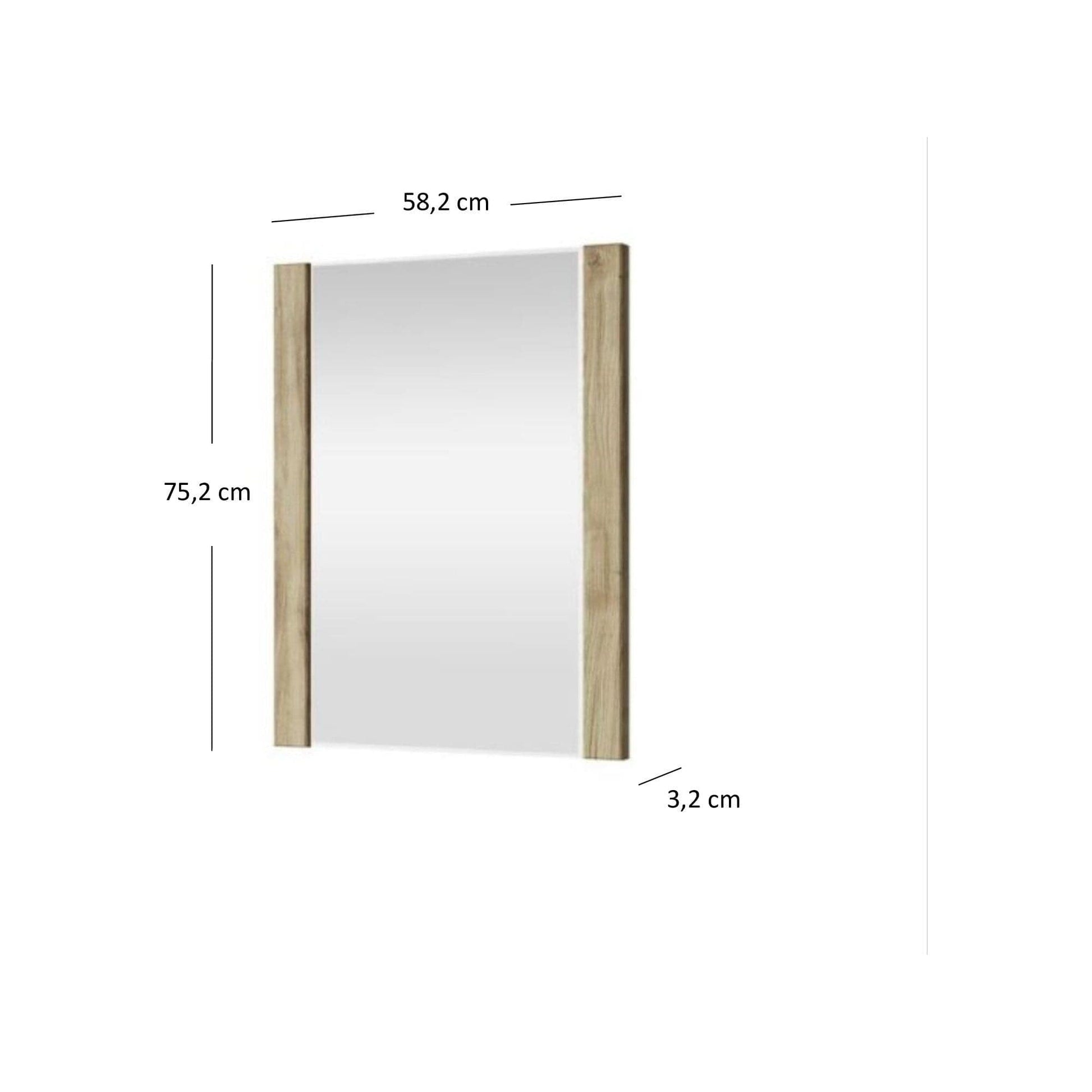 Oglinda DOORSET 60, stejar navarra, PAL laminat, 58x3x75 cm