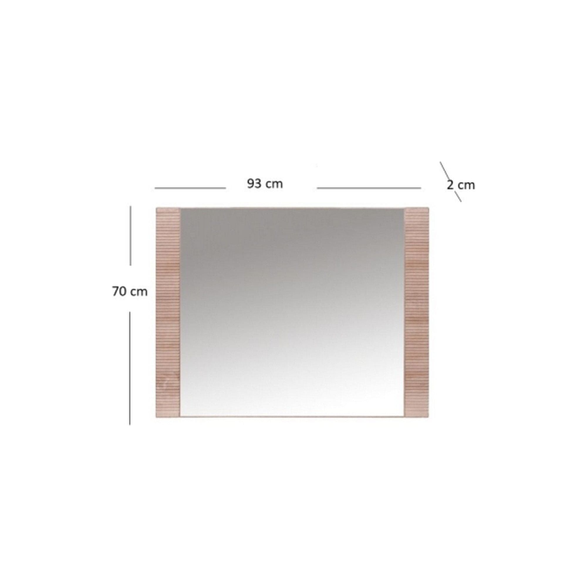 Oglinda GRESS, sonoma stejar, PAL laminat/margine PVC, 93x2x70 cm