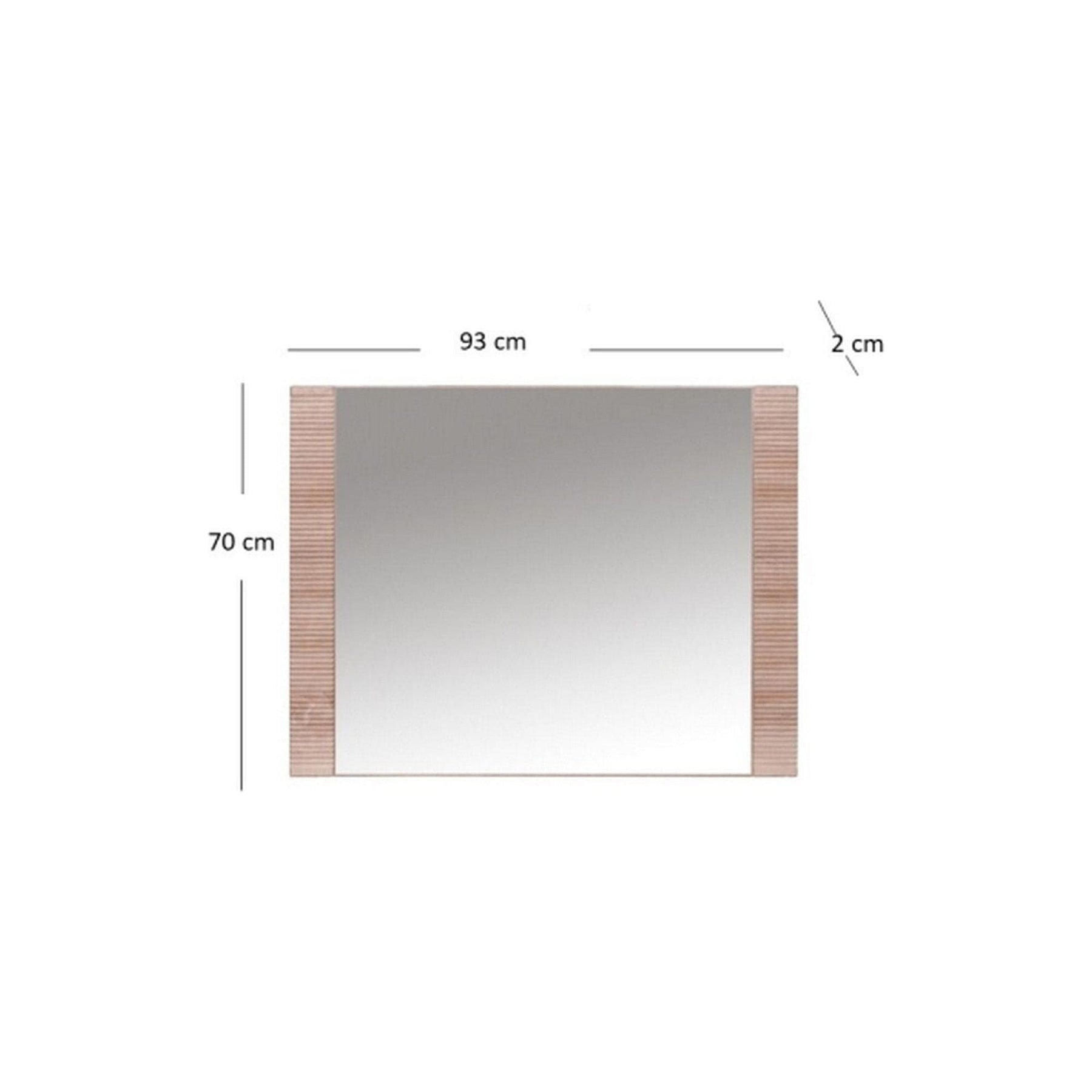 Oglinda GRESS, sonoma stejar, PAL laminat/margine PVC, 93x2x70 cm