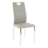 Scaun bucătărie, material textil bej/crom, OLIVA NEW
