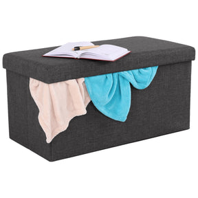 Taburet ORELIA, pliabil, carton dur/material textil, gri, 76x38x38 cm