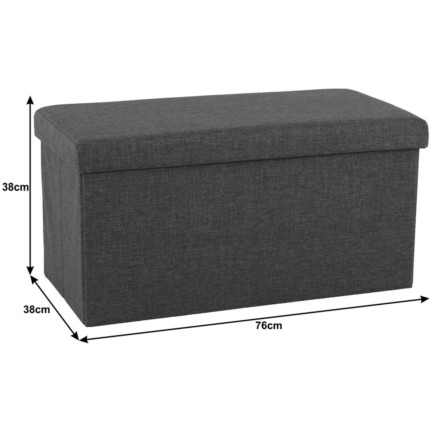 Taburet ORELIA, pliabil, carton dur/material textil, gri, 76x38x38 cm