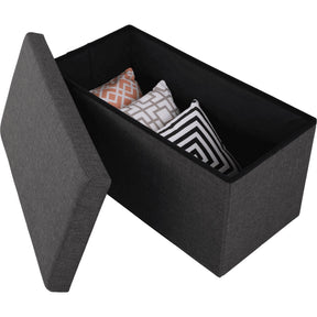 Taburet ORELIA, pliabil, carton dur/material textil, gri, 76x38x38 cm