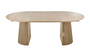 Masa extensibila FARGO, MDF/furnir natural/MDF furniruit, stejar, 120-210×120×77 cm