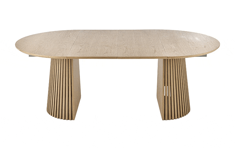 Masa extensibila FARGO, MDF/furnir natural/MDF furniruit, stejar, 120-210×120×77 cm
