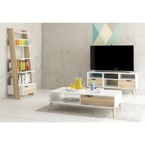 Comoda TV OSLO 75391, PAL, stejar sonoma/alb,  117,1x39x56,9 cm