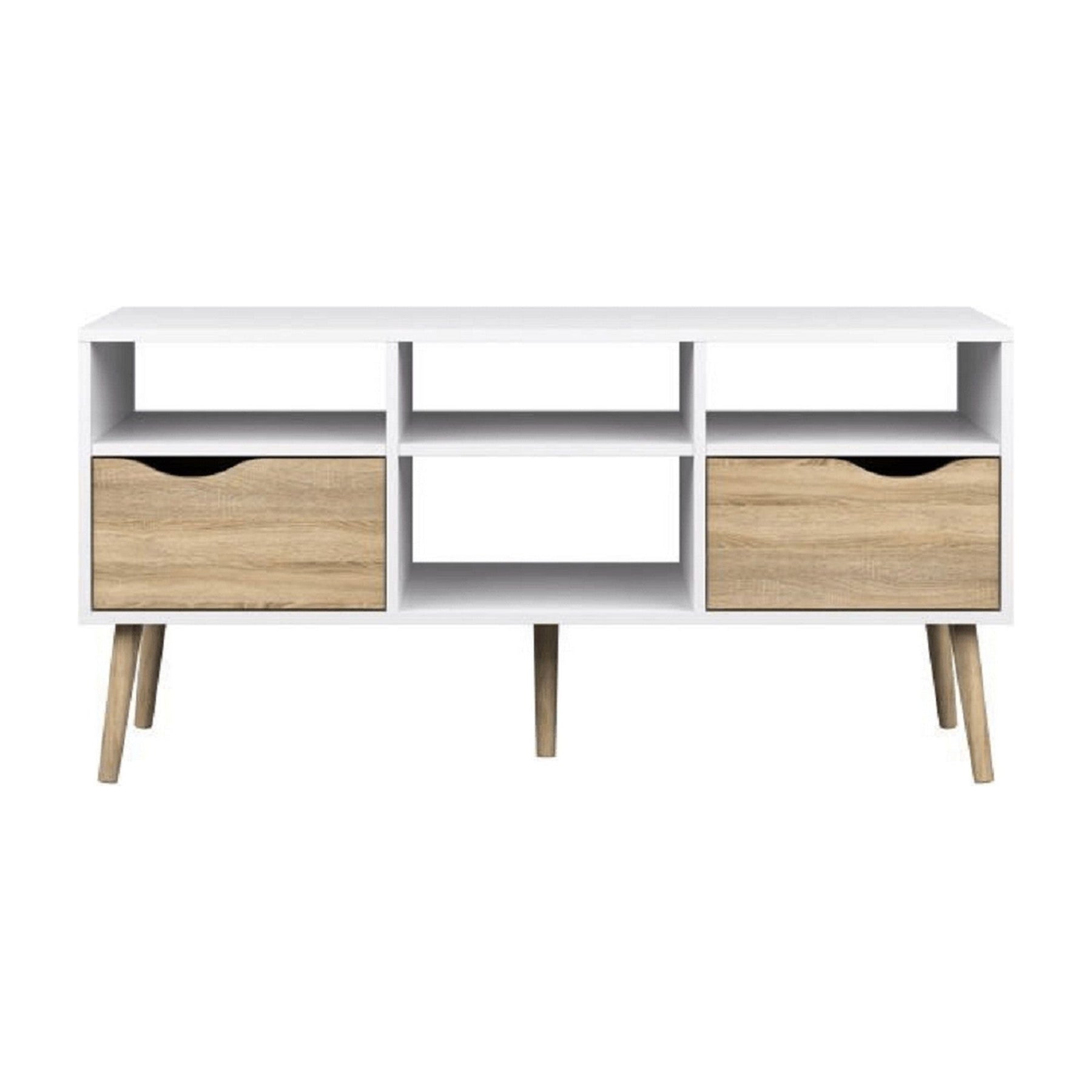 Comoda TV OSLO 75391, PAL, stejar sonoma/alb,  117,1x39x56,9 cm