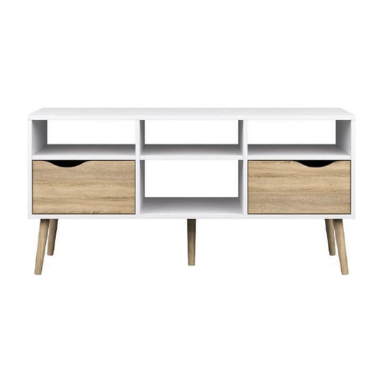 Comoda TV OSLO 75391, PAL, stejar sonoma/alb,  117,1x39x56,9 cm