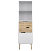 Vitrina living OSLO 75382, PAL melaminat, stejar sonoma/alb, 171x50x39 cm