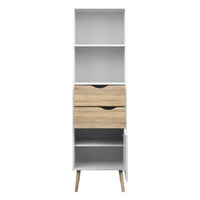 Vitrina living OSLO 75382, PAL melaminat, stejar sonoma/alb, 171x50x39 cm