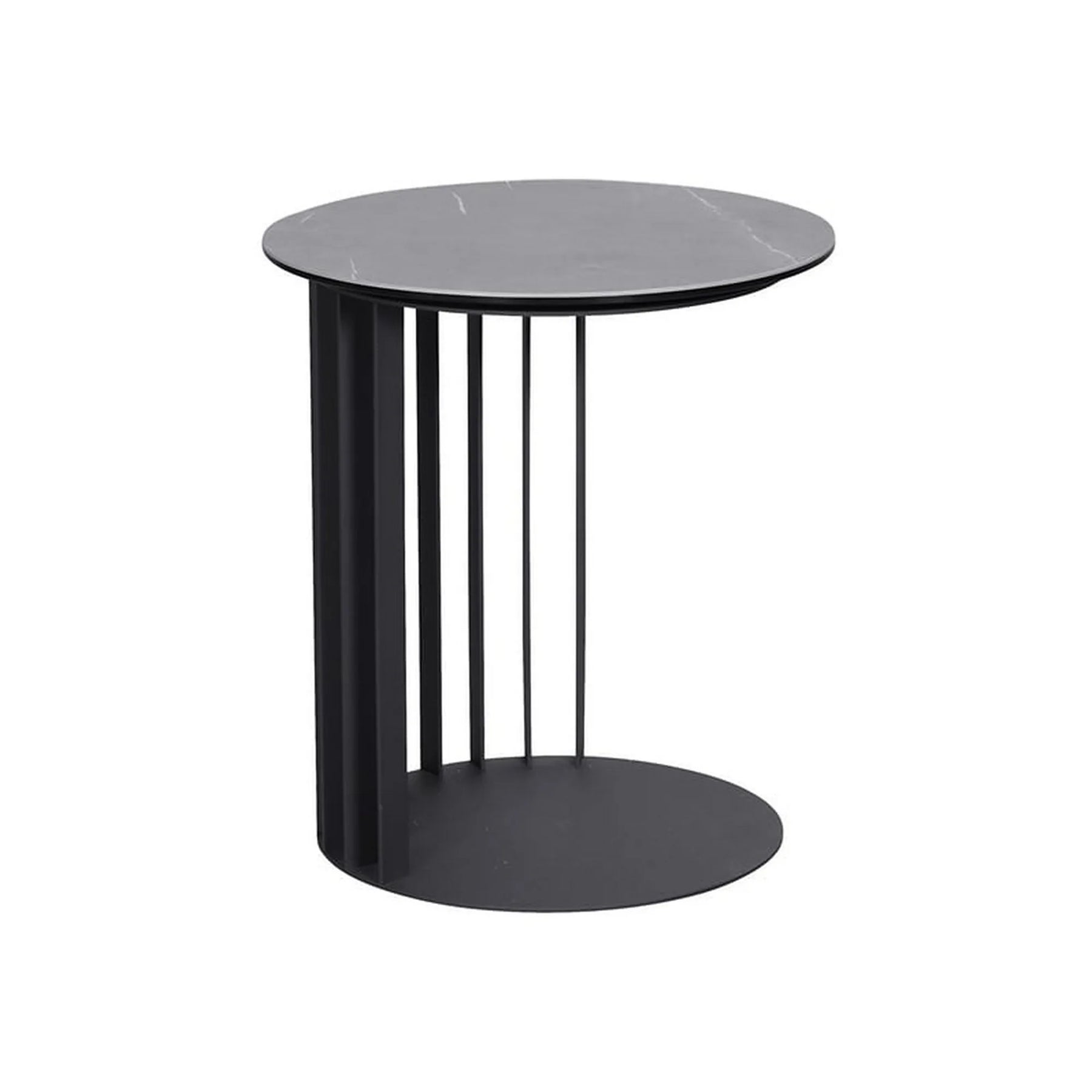 Masuta cafea LIPARI, negru cu efect de marmura/negru, ceramica/metal, 45x45x50 cm