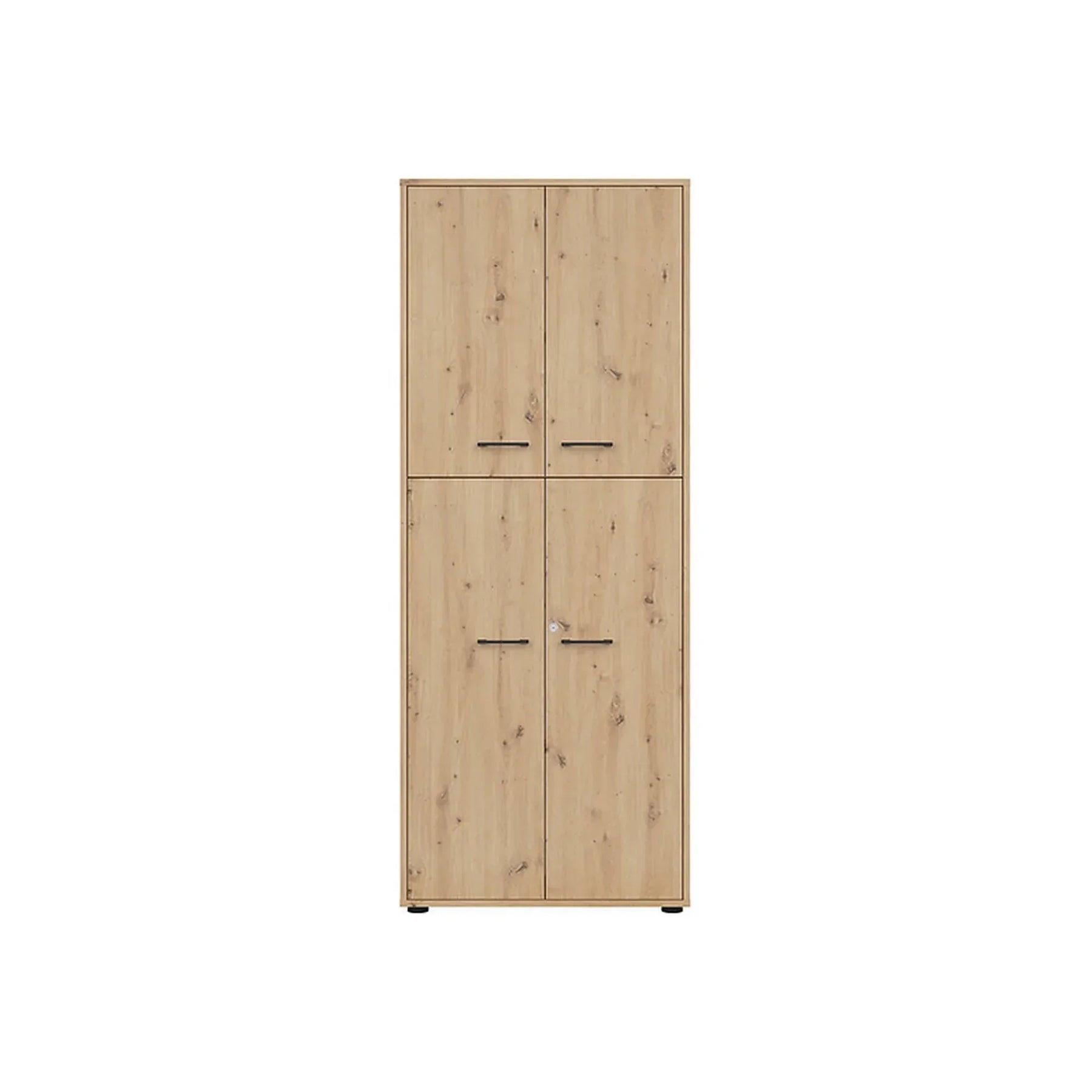 Dulap SPACE OFFICE, stejar artisan, PAL laminat, cu 4 usi, 80x37x203 cm