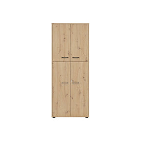 Dulap SPACE OFFICE, stejar artisan, PAL laminat, cu 4 usi, 80x37x203 cm
