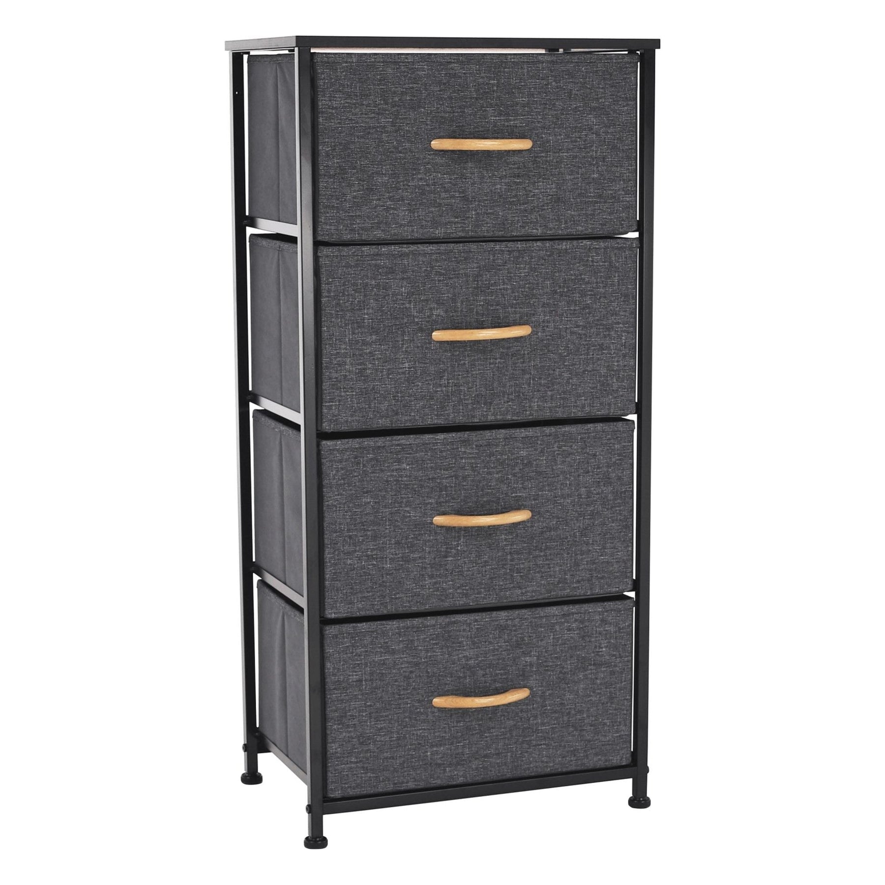 Comoda PALMERA TYP 2, metal/material textil, negru/gri închis, 45x30x95 cm