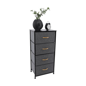 Comoda PALMERA TYP 2, metal/material textil, negru/gri închis, 45x30x95 cm