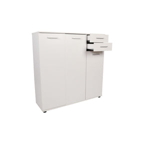 Pantofar alb modern, ideal pentru holuri, cu uși și sertare – primabucata