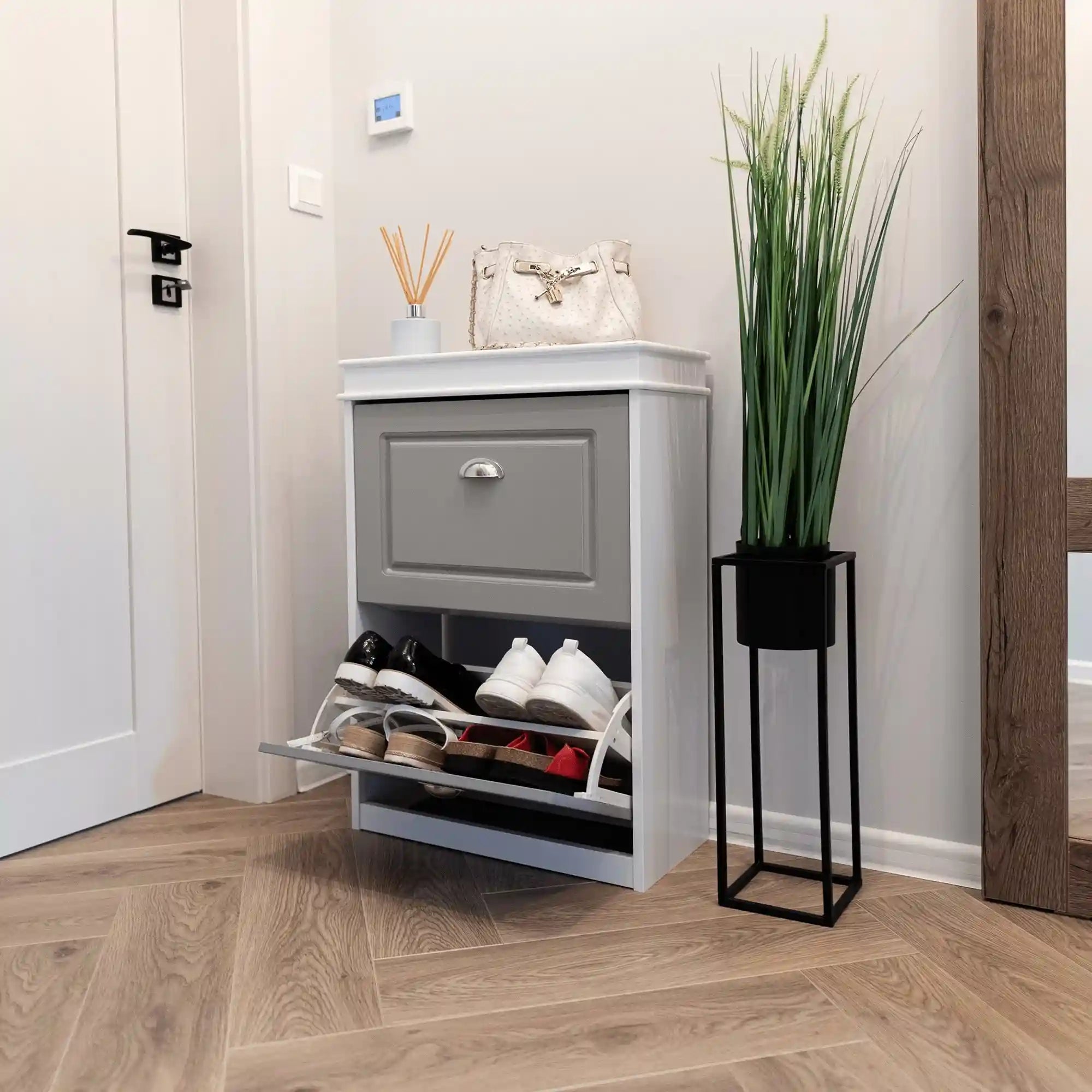 Pantofar ATHENA OCN-27948, gri/alb