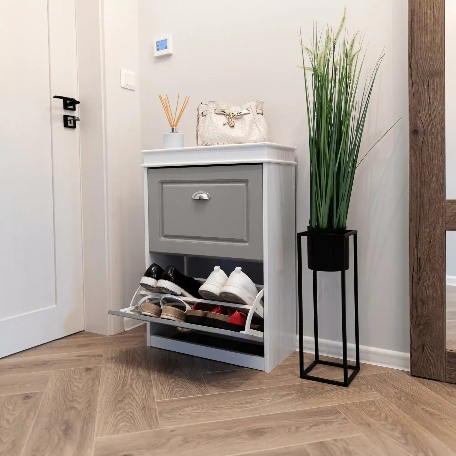 Pantofar ATHENA OCN-27948, gri/alb