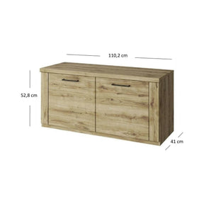 Pantofar DOORSET, PAL laminat/MDF, stejar navarra, 110×41×53 cm