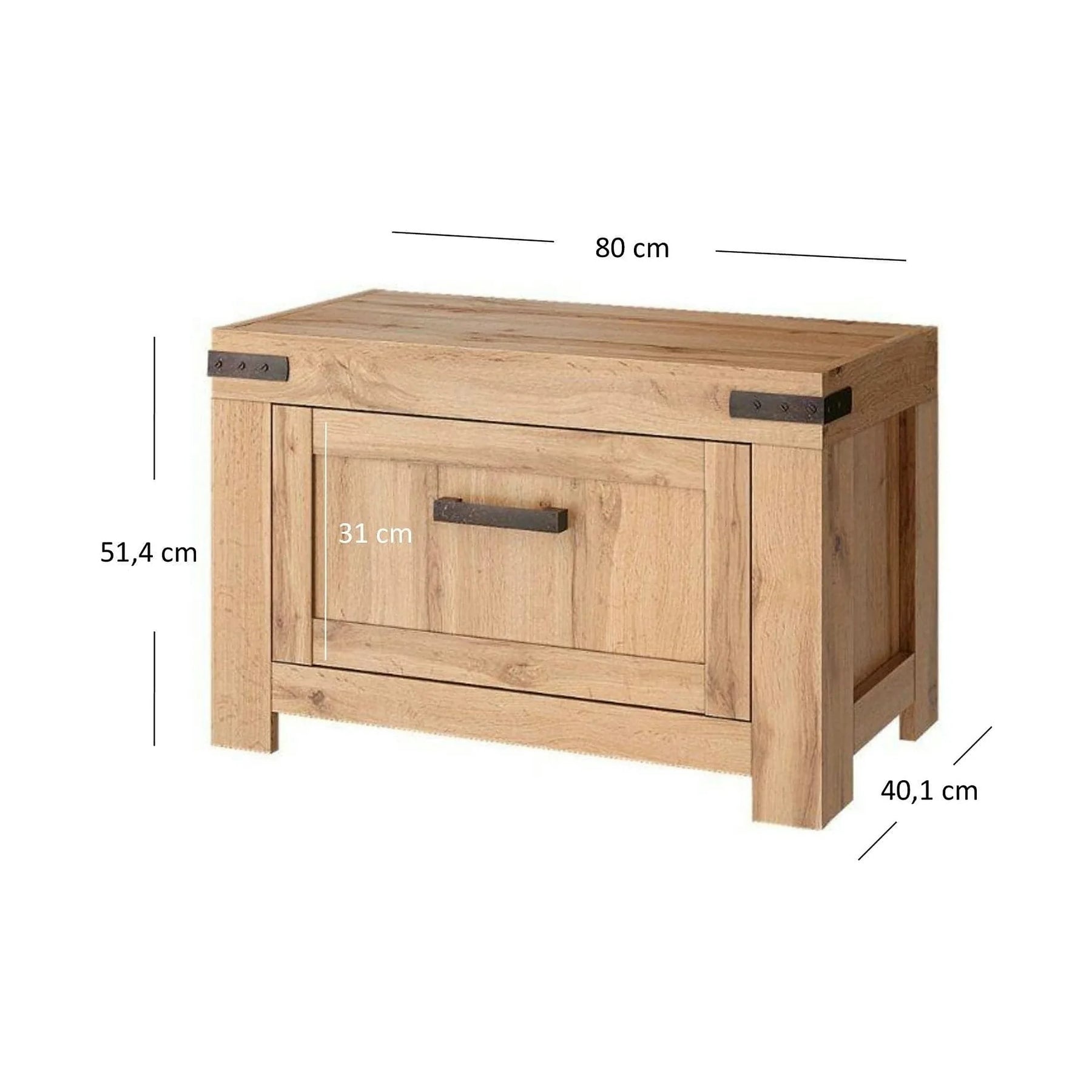 Pantofar MORTIZ, PAL laminat, stejar wotan, 80×40×51 cm