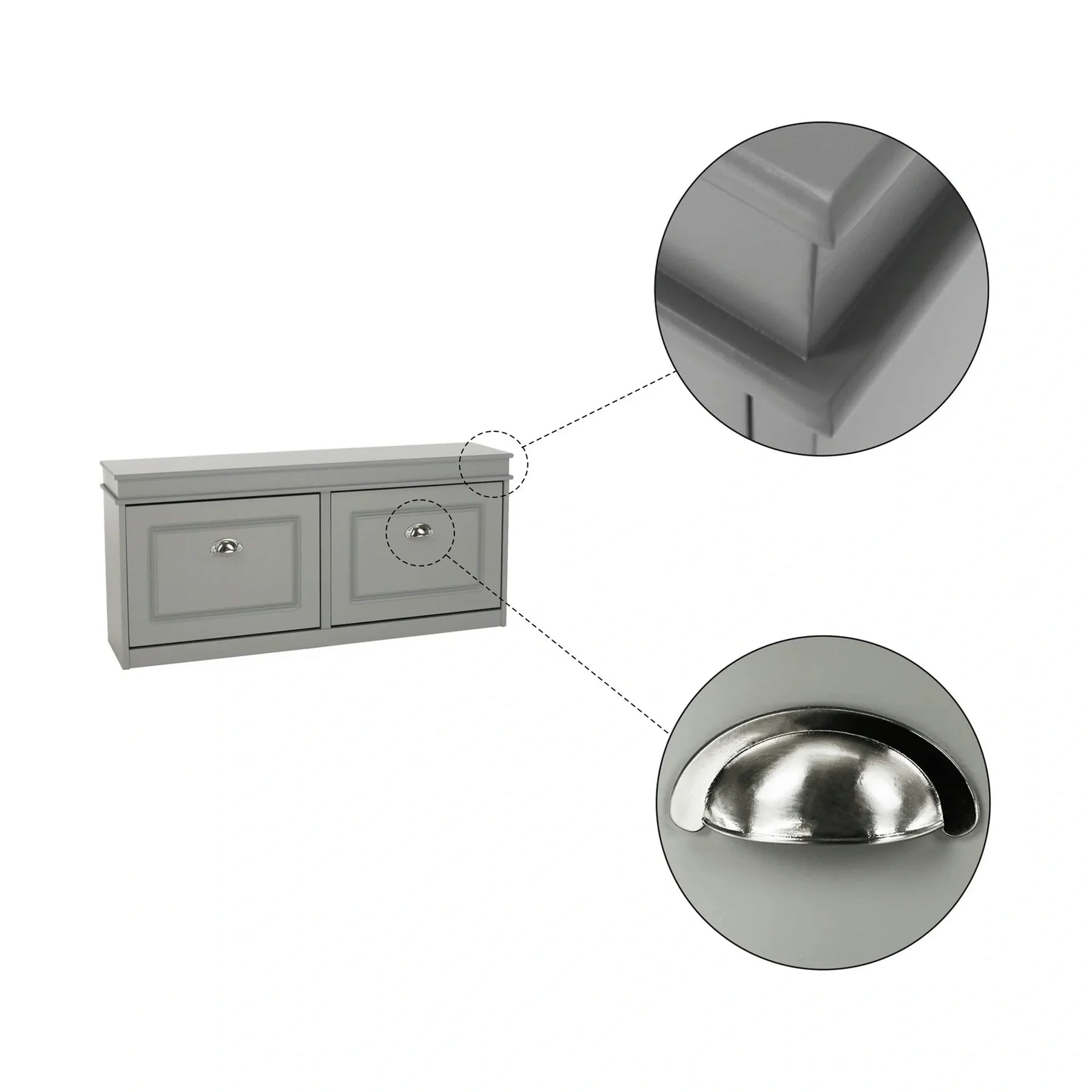 Pantofar SEBER TYP 4, PAL/MDF, gri, 104×24×48 cm