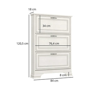Pantofar TIFFANY II, PAL laminat/MDF, grej, 84×18×120.5 cm