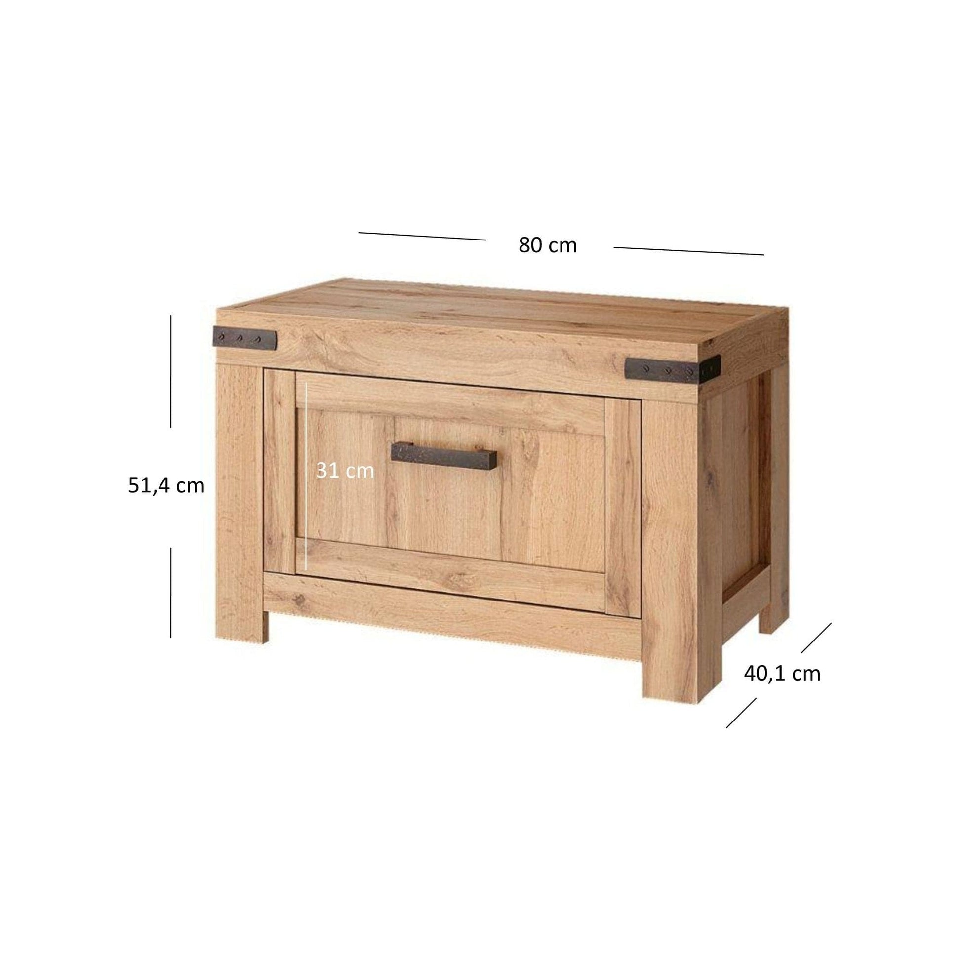 Pantofar MORTIZ, stejar wotan, PAL laminat, 80x40x51 cm