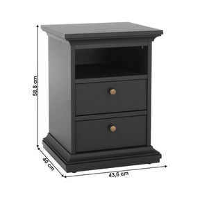 Noptiera PARIS 70302, PAL laminat lacuit, gri, 43,6x40x58,8 cm