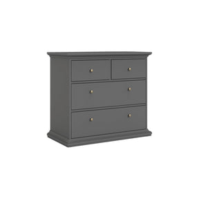 Comoda cu 4 sertare PARIS, gri, PAL laminat, 96,2x48,5x86,9 cm