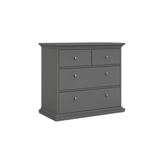 Comoda cu 4 sertare PARIS, gri, PAL laminat, 96,2x48,5x86,9 cm