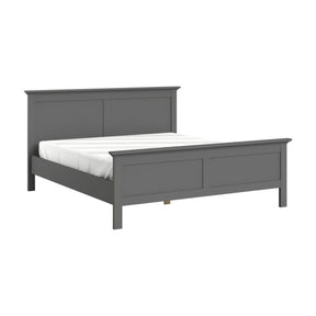 Pat dormitor PARIS, PAL laminat lacuit, gri, 180x200, fara somiera si saltea