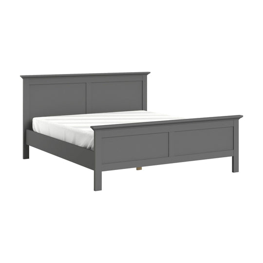 Pat dormitor PARIS, PAL laminat lacuit, gri, 180x200, fara somiera si saltea