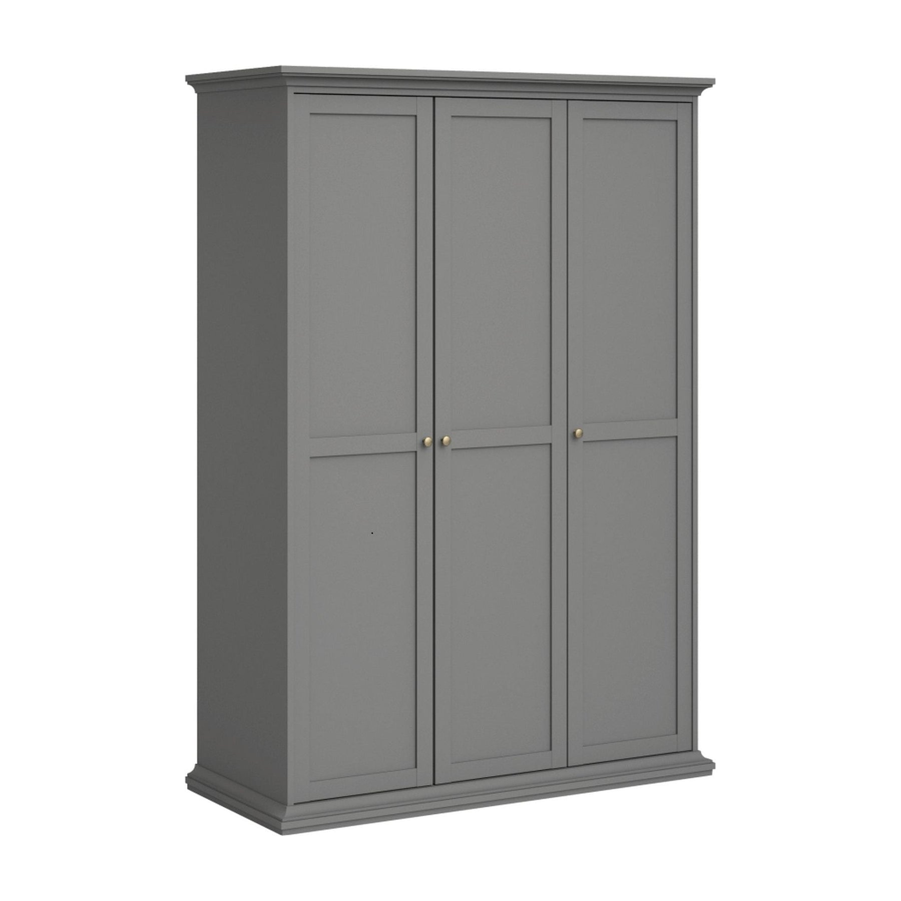 Dulap haine PARIS 75353, PAL lacuit, gri, 138,8x60,5x200,6 cm, 6 rafturi si 1 bara pentru umerase