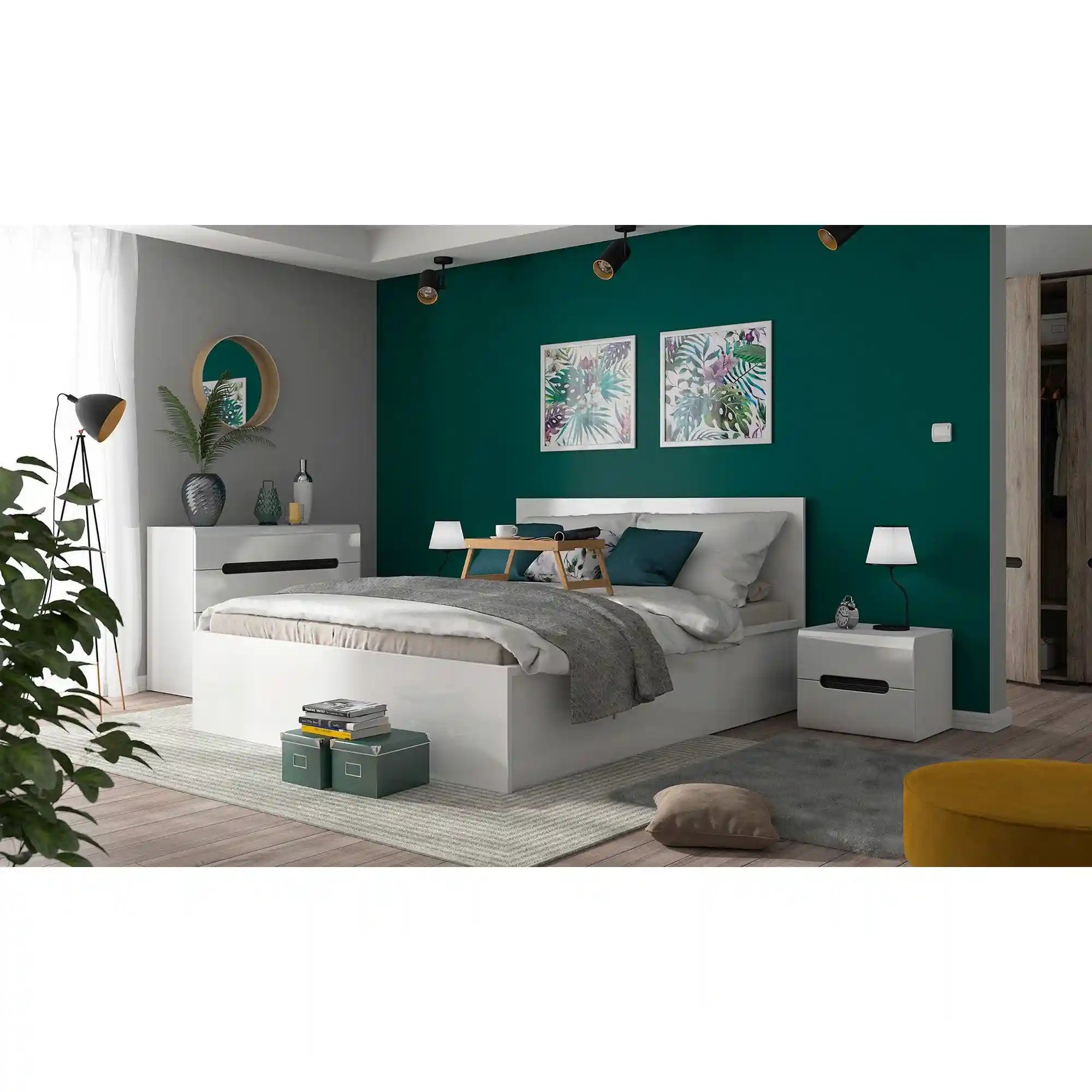 Pat 120x200 BERGEN OCN-28780, alb lucios