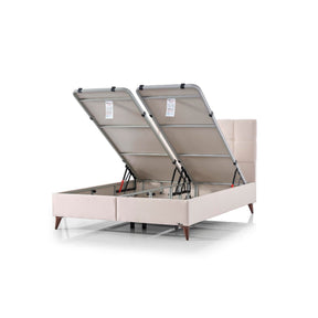 Pat OPTIMUM 160x200, personalizabil gama Oferta Avantaj, cu somiera si spatiu depozitare