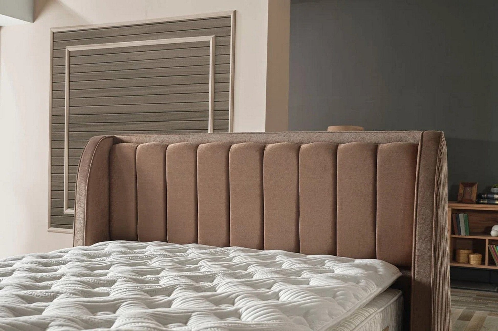 Pat HERMES 160x200, personalizabil gama Oferta Avantaj, cu somiera si spatiu depozitare