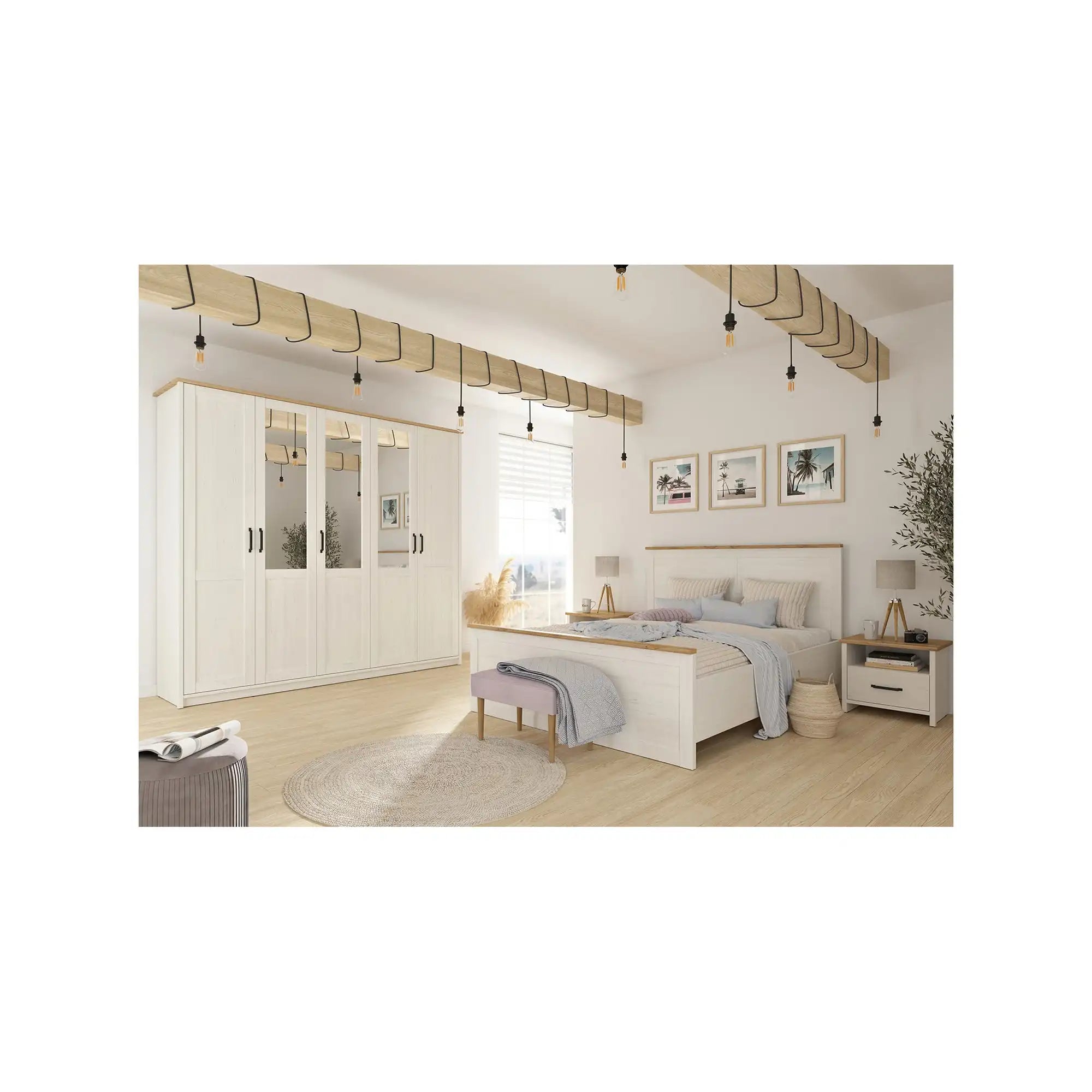 Pat 160x200 BERGEN OCN-28796, pin alb/stejar grandson