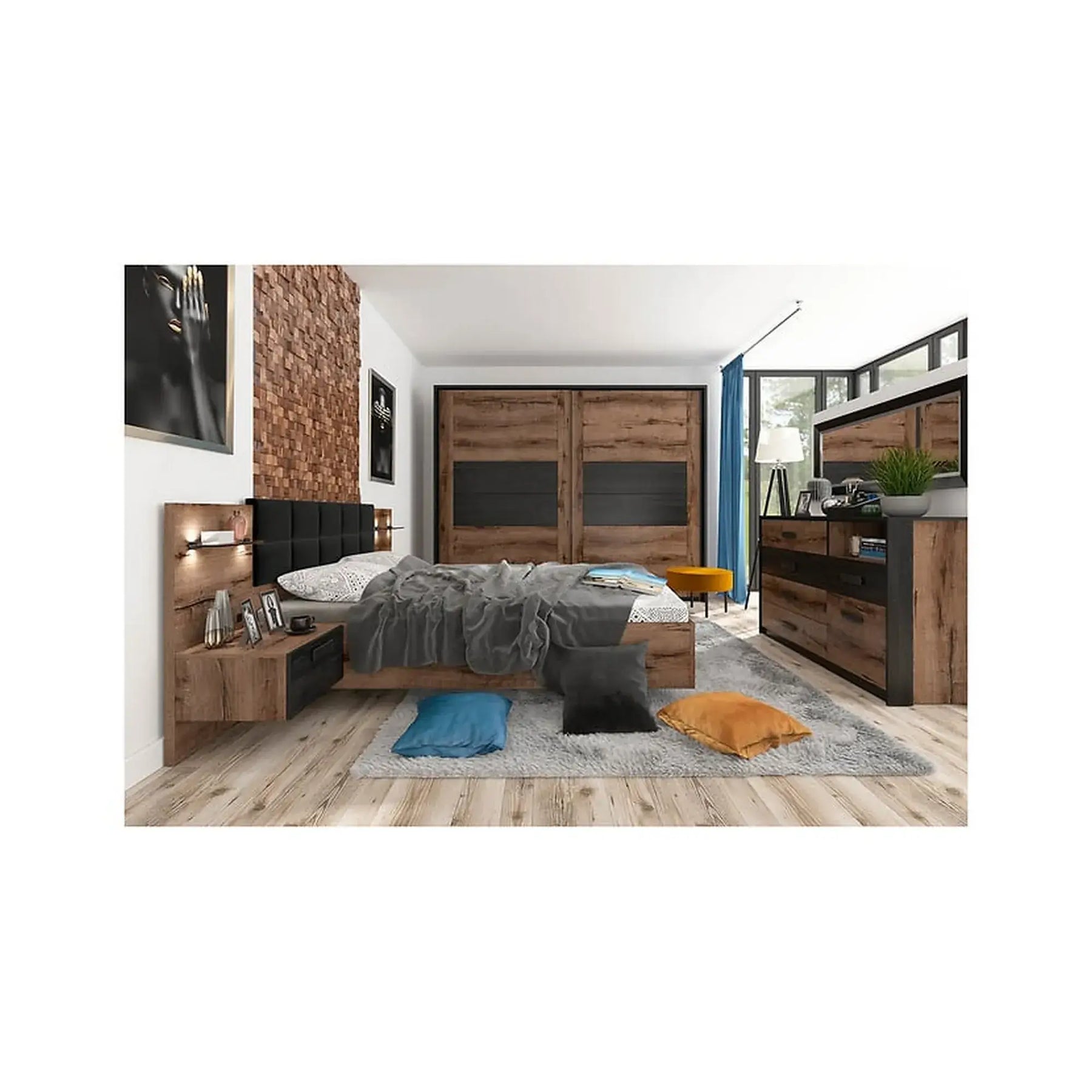 Pat 160x200 BERGEN OCN-28806, nuc/negru