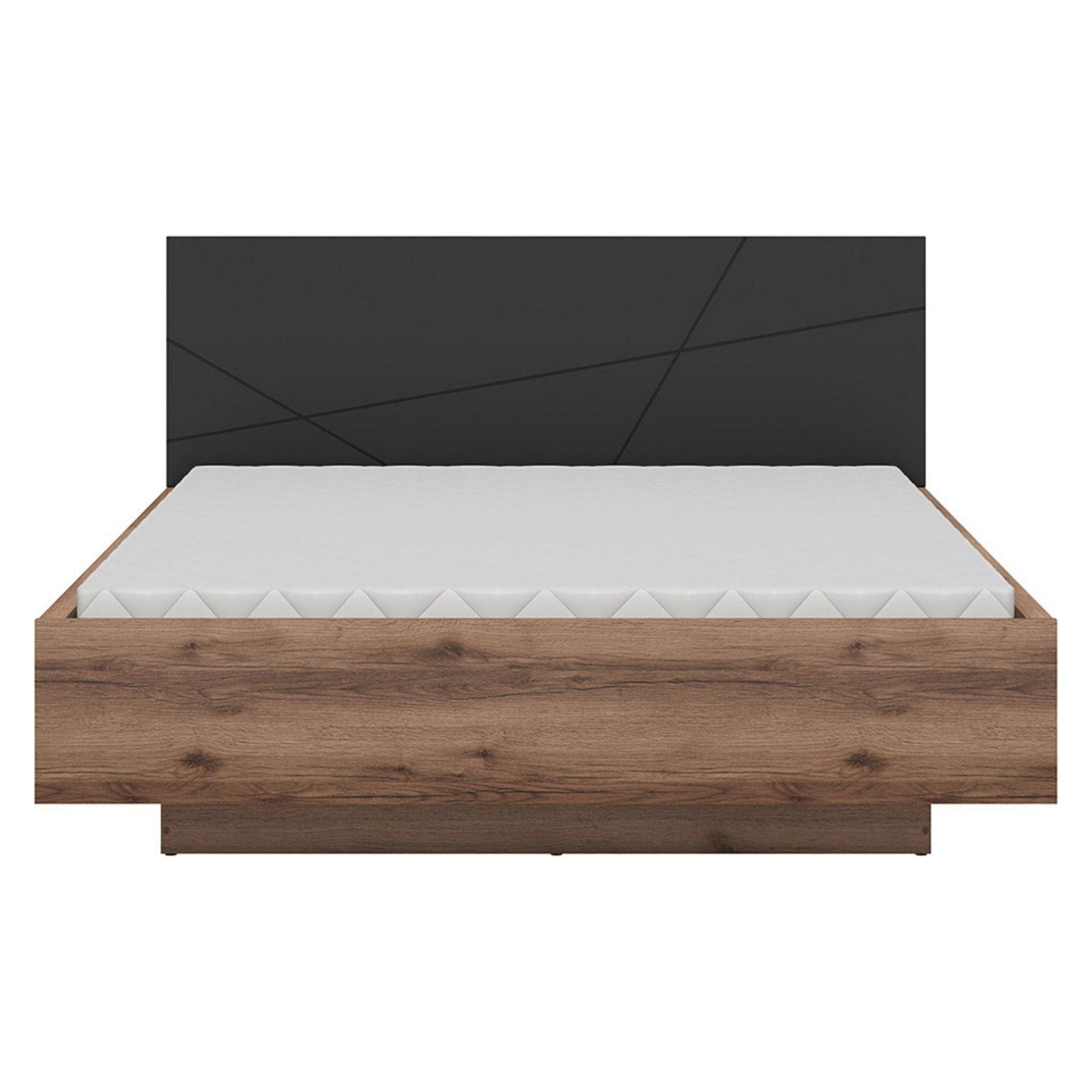 Pat 160x200 BERGEN OCN-28819, stejar inchis/negru mat