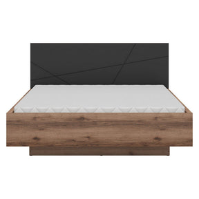 Pat 160x200 BERGEN OCN-28819, stejar inchis/negru mat
