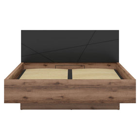 Pat 160x200 BERGEN OCN-28819, stejar inchis/negru mat