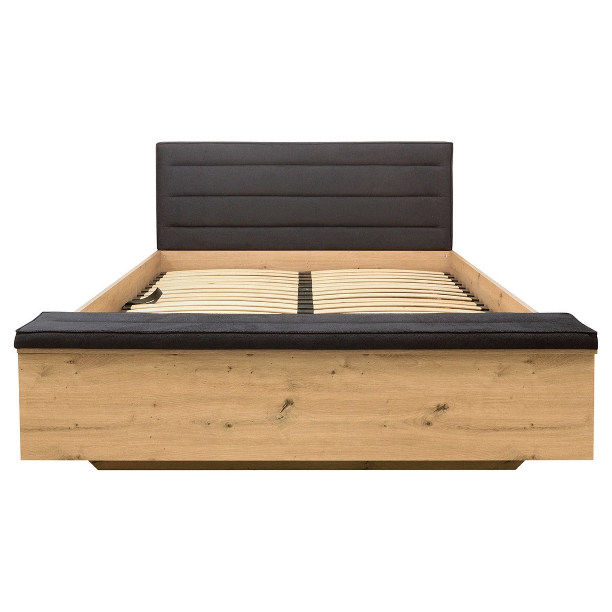 Pat 160x200 BERGEN OCN-28840, stejar artisan/negru