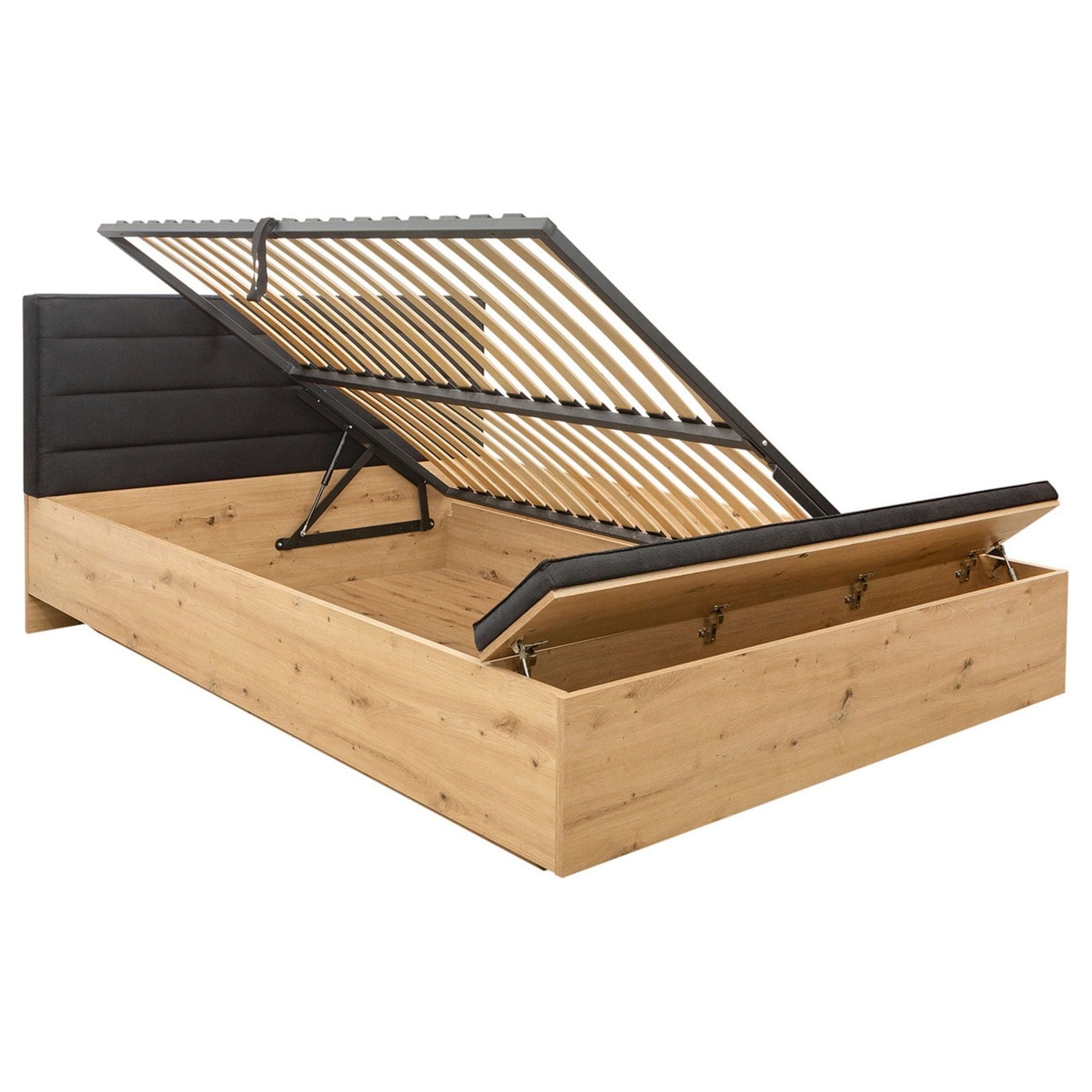 Pat 160x200 BERGEN OCN-28840, stejar artisan/negru