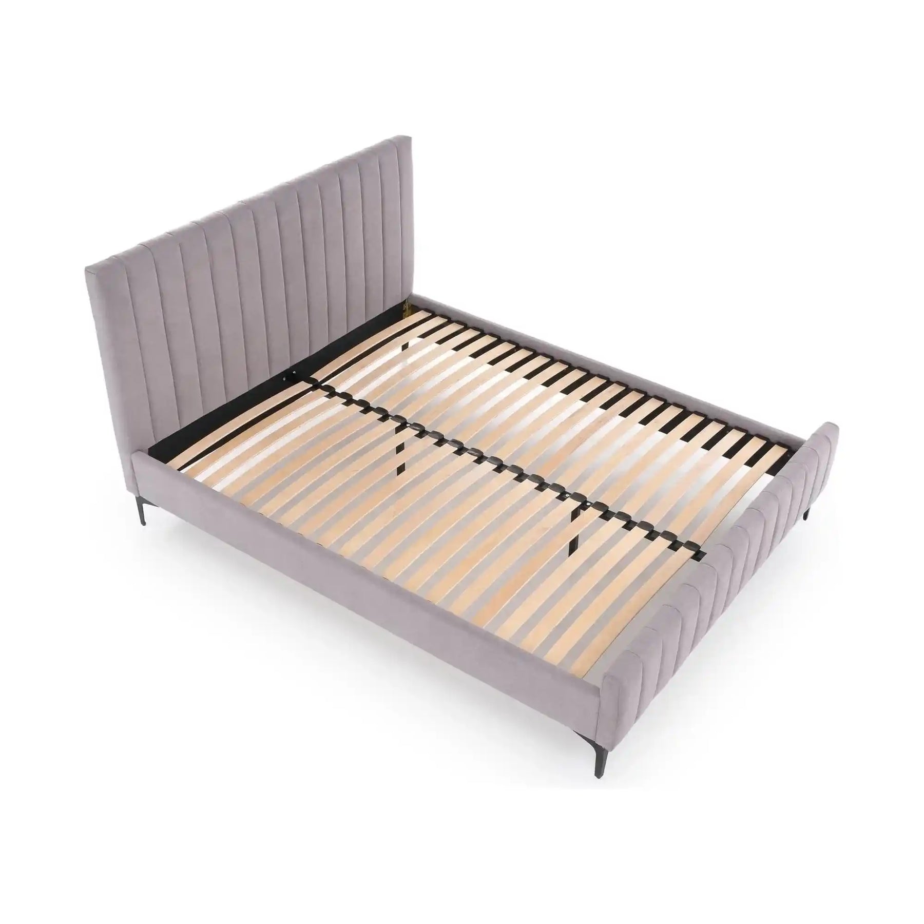 Pat gri 160x200 cu design modern, ideal pentru dormitor – primabucata