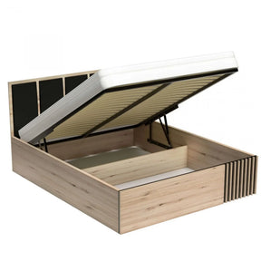 Pat 160x200 HOUSTON OCN-36913, stejar artisan/negru